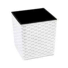 Flower pot Lamela JUKA rattan planter white 40x40 cm