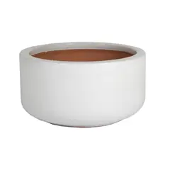 Горшок керамический Mega Collections Glazed Bowl 38х20см 20л белый