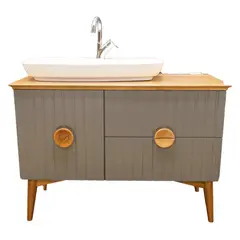 Bathroom vanity with washbasin Moskova Albatros Grey 100 cm