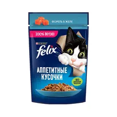 Jelly cat Felix trout meat 75g