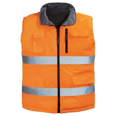 Warm double-sided waistcoat Coverguard 7HWGO M orange