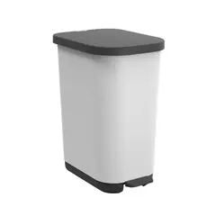 Waste bin with pedal Rotho RIBO white 35 l