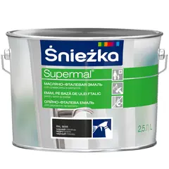 Enamel oil-phthalic Sniezka Supermal 2.5 l glossy black