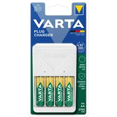 Charger with batteries Varta 57657101451 4xAA/AAA