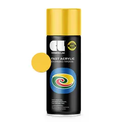 Краска аэрозольная Cosmos Lac SPRAY FAST Ral 1018 400ml желтая