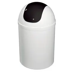 Trash bin Bisk white/black 07546 5 l