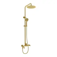 Shower system with mixer Rubineta Olo (GD)+Ultra-10 (SW) (GD) Brushed Gold
