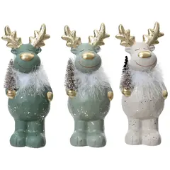 საახალწლო დეკორაცია ირემი Deer terracotta 9.5x8.7x22 სმ assorted