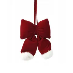 საახალწლო დეკორაცია Bow polyester velvet 21x4.5x26 cm oxblood