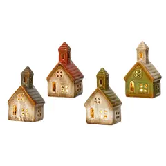 საახალწლო დეკორაცია "სახლი" LED house BO indoor 13x7.5x5.5 cm assorted