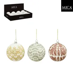 ნაძვის ხის სათამაშო ბურთი Mica decorations 8.5 x 8 სმ