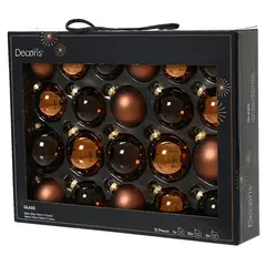 ნაძვის ხის ბურთი Bauble glass espresso 7 cm 21 pcs