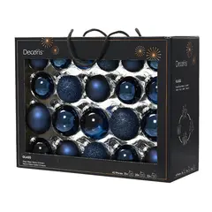 ნაძვის ხის ბურთი Baubles glass night blue 7 cm 42 pcs