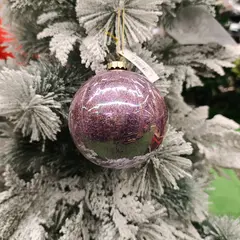 ნაძვის ხის სათამაშო ბურთი Glass shiny purple ball
