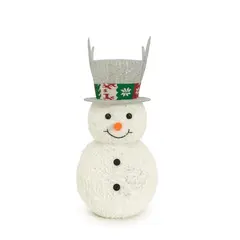 საახალწლო დეკორაცია თოვლის კაცი ნათებით თოკით მოწნული