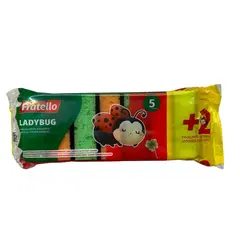 ჭურჭლის ღრუბელი Fratello Ladybug 5+2 ც