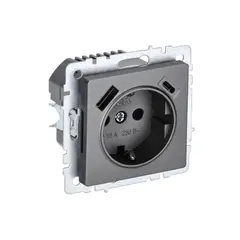 Socket IEK BRITE USB A C Rush11-1-BrS with grounding without frame