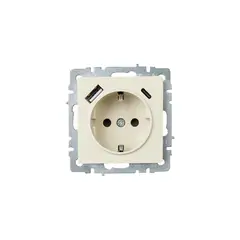 Socket IEK BRITE 16A USB A C Rush11-1-BrB with grounding without frame