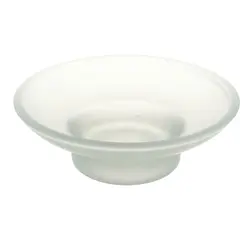 Стеклянная мыльница простая круглая прозрачная