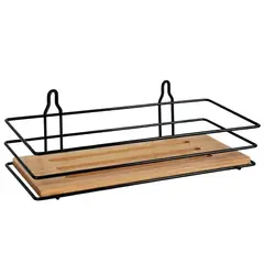 Полка прямоугольная Bisk Plain Black Bamboo