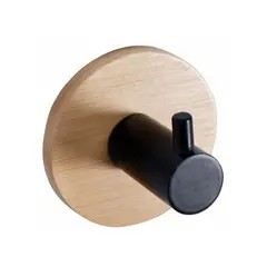 პირსახოცის საკიდი კაუჭი Bisk Plain Black Bamboo