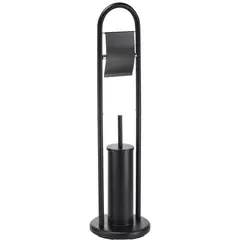 Стойка с держателем туалетной бумаги и щеткой BLACK MATT ABBY