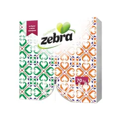 Салфетка сложенная Zebra 33х33 см 70 шт