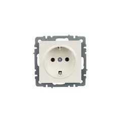 როზეტი IEK BRITE 1 16A RS11-1-0-Brj დამიწებით ჩარჩოს გარეშე