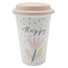 Glass with lid Ronig Happy