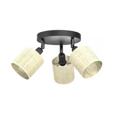 Спот Luminex Rattan 3 E14 Ø100 h100 черный ротанг 5297