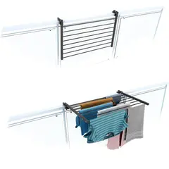 საშრობი აივნის მოაჯირზე დასამაგრებელი Foxy Dry Duo Anthracite 82 სმ