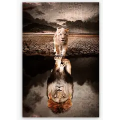 A picture on glass GL452 LIONS 80X120