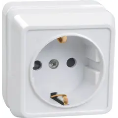 External power socket grounded IEK РС20-3-ОБ 1 sectional white