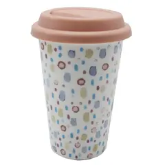 Glass with lid colored Ronig