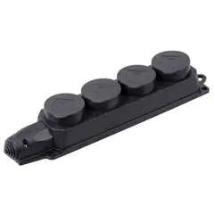 Колодка 4-местная с защитной крышкой каучуковая