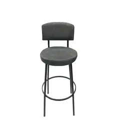 Bar chair with back round alcantara 80 cm