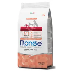 Сухой корм для взрослых собак лосось и рис Monge 2.5 кг