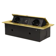 Table block ORNO 2 2xUSB A Schuko gold