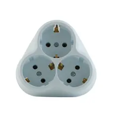 Розетка тройная встраиваемая с заземлением