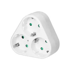 Разветвитель ORNO Schuko 3 з/к белый