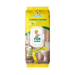 Влажные салфетки Purfix 60шт для ванной