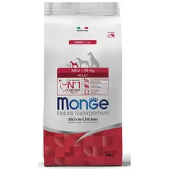 Сухой корм для взрослых собак мелкой породы куриное мясо Monge 3 кг