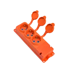 კაუჩუკის სამგანყოფილებიანი ბუდე ByLion 3KMP-O IP44 16A ნარინჯისფერი