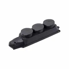 Колодка IEK 3 местная с защитной крышкой каучуковая