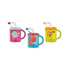 Plastic glass with straw RENGA 210ml 142003-022 28702