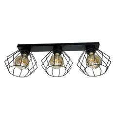 ჭერის სანათი Leti 3 E27 ლითონი შავი რომბი 082