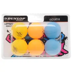 Table tennis ball Dunlop Nitro Glow 6 pcs colored (827DN679213)