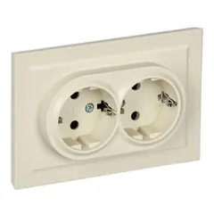 როზეტი IEK RS12-3-BrKr 2 BRITE 16A ბეჟი