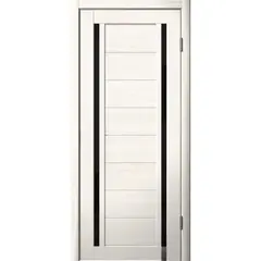 კარის ბლოკი Flydoors PVC LA STELLA 203 იფანი თოვლი შუშა შავი 36×700×2150 მმ