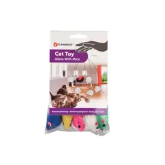 სათამაშო კატის Flamingo GLOVE WITH MICE EDWARD
